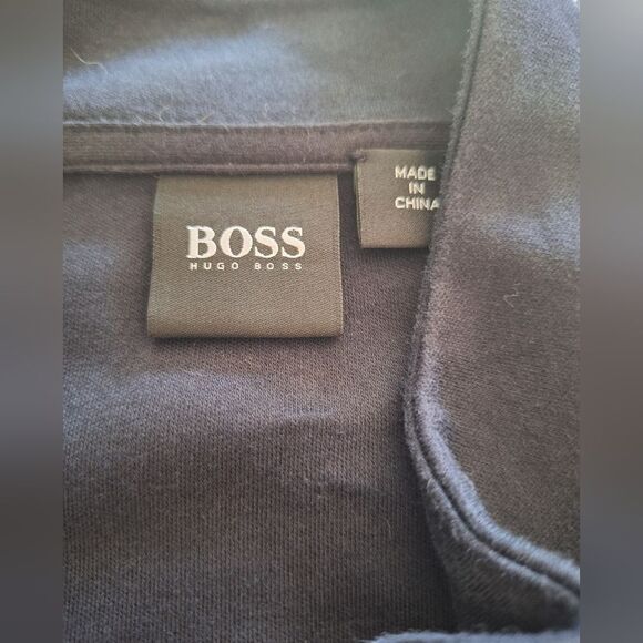 HUGO BOSS COTTON ZIP-UP CARDIGAN, NAVY, SIZE M - Picture 3 of 7